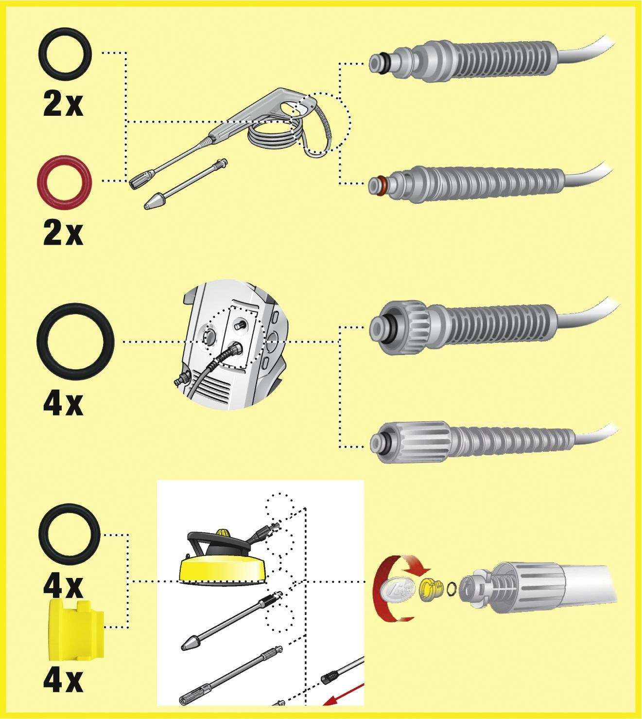 Accesorio para Hidrolavadora Juego de Juntas Tóricas de Recambio